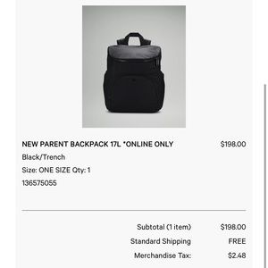 lululemon new parent backpack